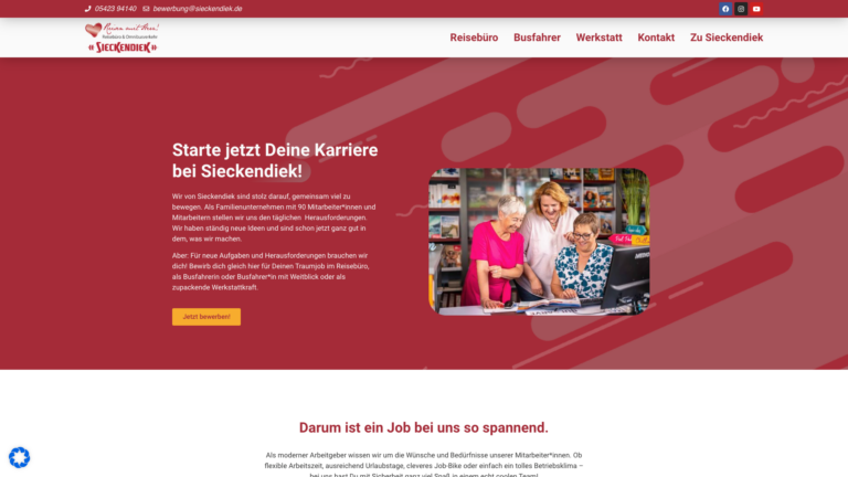 Website Sieckendiek Karriere – Referenz Webdesign Eggert Media