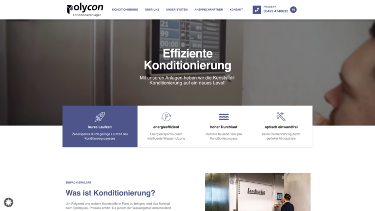 Website Polycon – Referenz Webdesign Eggert Media