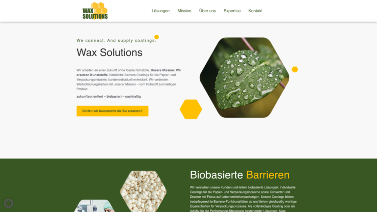 Website Wax Solutions – Referenz Webdesign Eggert Media