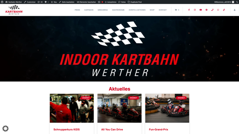 Website Kartbahn Werther – Referenz Webdesign Eggert Media
