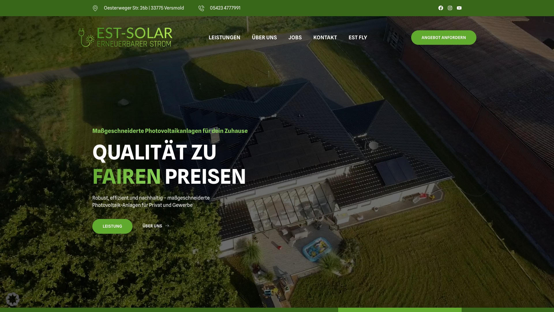 Website EST SOLAR – Referenz Webdesign Eggert Media