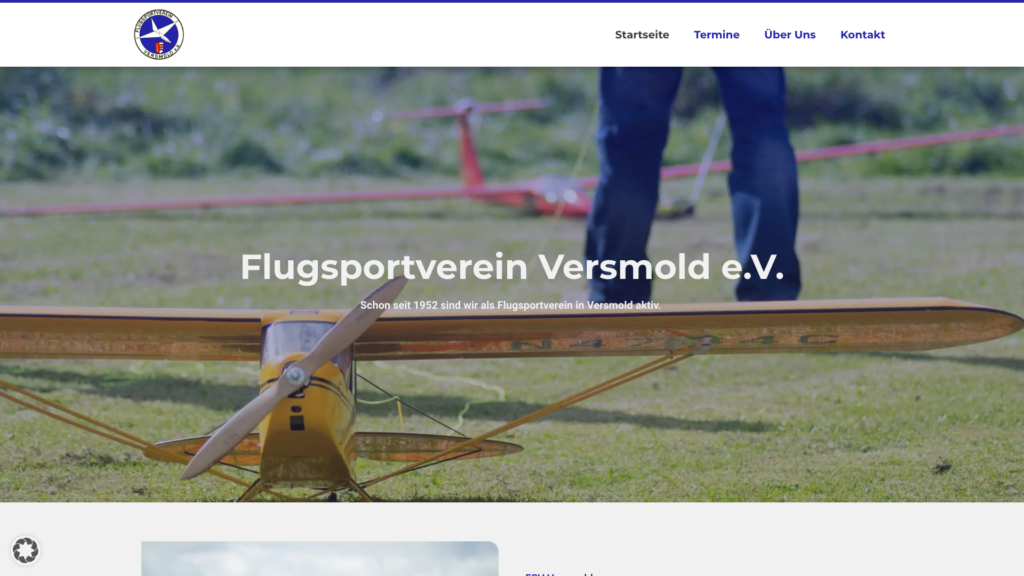 Website Flugsportverein Versmold – Referenz Webdesign Eggert Media
