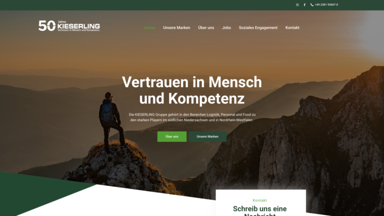 Website Kieserling Gruppe – Referenz Webdesign Eggert Media